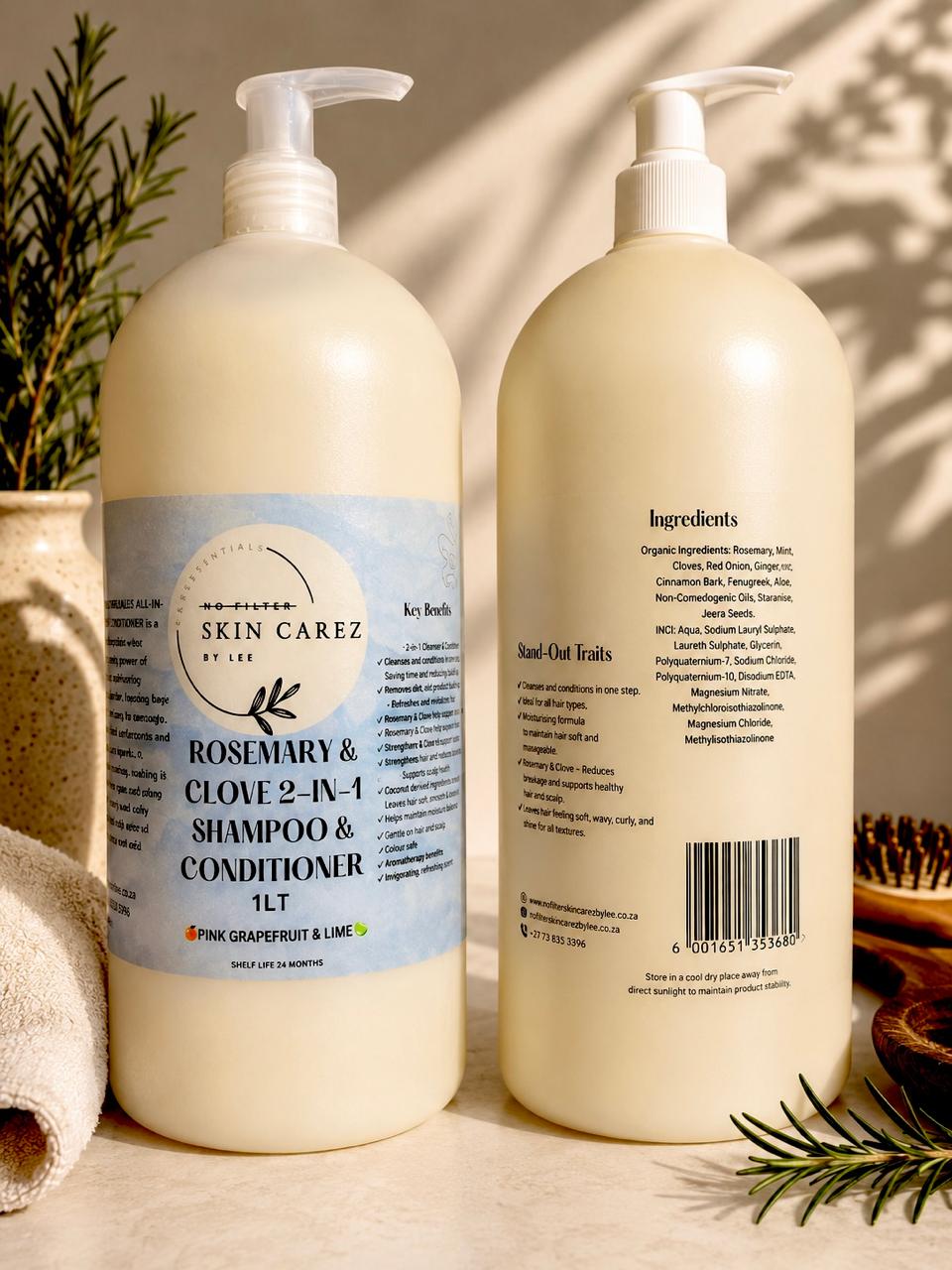 ROSEMARY & CLOVE ALL-in-ONE SHAMPOO & CONDITIONER 1LT
